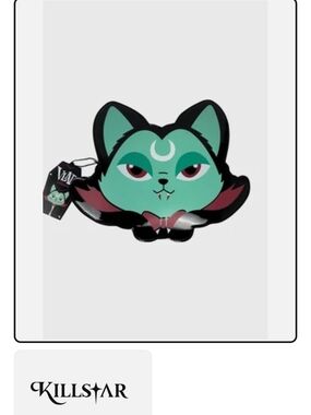 Killstar Teal Crescent-Cat Enamel Crossbody with Black & Pink Accents
